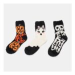 Halloween Sweetie Pies Fluffy Fleece Socks, Black – 3 Pack