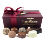 Hamiltons Burgundy Luxury Belgian Ballotin 24 Handmade Chocolates
