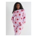 Happy Flower Lilac Twosie Fleece Pyjama Set