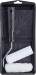 Harris Essentials Mini Roller Set, Walls & Ceilings, Tray and Frame, 4 Emulsion & Gloss Roller Sleeves