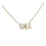 Heart Initial Necklace, A-Z Pendant, CZ Sparkle, Dainty Jewelry