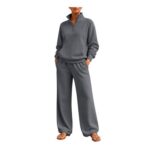 Heated Hoodie Lounge Set for Women, Zip-up Tracksuit 2-Piece