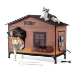 Heated Outdoor Cat House, XXL Waterproof Insulated Winter Shelter