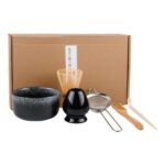 Henrrida 6-Piece Matcha Whisk Set, Black Ceramic