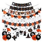 Herbbree 27PCS Indoor Halloween Decor Set with Banner and Balloons