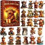 Highland Cow Advent Calendar 2026, 24 day Christmas Countdown Calendars