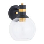 Hills Interiors Black and Brass Globe Pendant Wall Light