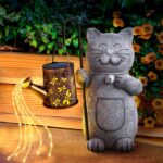 Hinshark Gifts for Women, Cat Statue Solar Light Garden Ornaments Outdoor