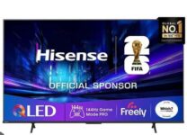 Hisense 55 Inch 55E78QTUK PRO 144Hz Smart 4KUHD HDR QLED Freely TV – With Code In App