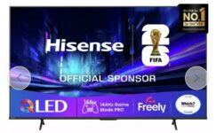 Hisense 65 Inch 65E78QTUK PRO Smart 4KUHD HDR QLED Freely TV – With Code In App