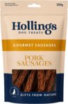 Hollings Pork Sausages Dog Treats, Delicious, Nutritious Air Dried Chews for Adult Dogs, 100% Gluten Free & Made with 100% Natural Ingredients (200g)