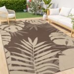 Homaxy Waterproof Outdoor Rug, 120x180cm, Beige & Brown