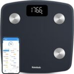 Homebuds Smart Bathroom Scales for Body Weight, Weighing Scale Professional Factory SINCE 2001, App Sync 13 Body Composition including BMI, Body Fat and Muscle, 400lb, White LED, Sapphire Blue
