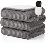 Homemate Electric Blanket Heated Throw 130x160cm 10 Levels 1-8H Timer