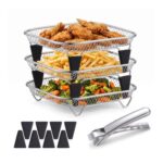 Homikit Stainless Steel Air Fryer Rack, 3 Pcs, Square