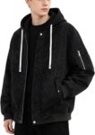 Hoodies for Men UK Leather Jacket Zip Up Coats Hooded Winter Jackets