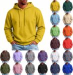 Hoodies for Men Uk Casual Plain Pullover Hooded Long Sleeve Top
