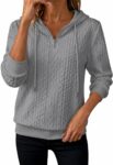 Hoodies for Women UK Cable Jacquard Jumpers Lapel Half Zip Pullover
