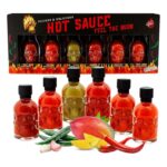 Hot Sauce Gift Set, Pack of 6 Different Flavour Sauce Bottles – W/Voucher – Sold by Topline Retail Solutions Ltd / FBA