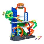 Hot Wheels City T-Rex Garage with 2 Die-Cast Cars
