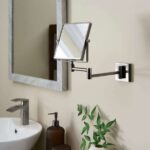 Hotel Black Chrome Square Vanity Wall Mirror