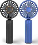 Hssio 2 Pack Portable Handheld Fan, 1800mAh, 180 Ratotion, 3 Speeds – Sold by BZGG
