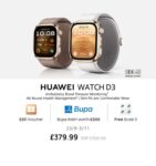Huawei Watch D3 Smartwatch ( integrated 24/7 Ambulatory blood pressure monitor ) free Scale 3,10 months Bupa Well Silver w/code