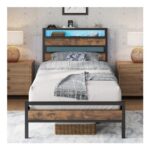 IRONCK 3ft Single Metal Bed Frame with Storage and LED