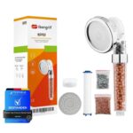 Ibergrif Shower Head High Pressure, Hard Water Filter, Anti-Limescale 3 Modes Shower Head