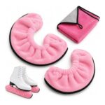 Ice Skate Soakers 2 Pink Fleece Blade Covers, Cloth, Large