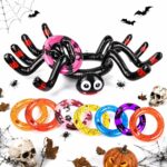 Inflatable Spider Hat Ring Toss Game 8 Rings Halloween Toss Game Set