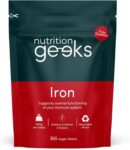 Iron Tablets High Strength 14mg – 365 Tablets, 12 Months Supply – Vegan Iron Supplements for Women and Men – Ferrous Fumarate, Reduces Tiredness and Fatigue – UK Made Vitamin