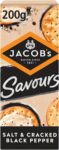 JACOBS Savours Bakes Salt & Cracked Black Pepper Crackers, 200 g