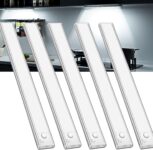 JEKEMORYE Under Cupboard Kitchen Lights LED – White 20CM 5 Pack – with 3 USB Cables