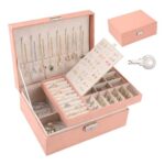 JINGIHE 2-Layer Jewellery Box with Removable Tray for Women