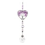 JITFLG Heart Shaped Amethyst Sun Catcher