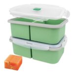 JOAASU 2-Pack Silicone Freezer Tray, 2x500ml Portions, Lid