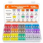 JOREST Car Fuses Assortment Kit 120Pcs, Standard Amp Fuses UK (2A 3A 5A 7.5A 10A 15A 20A 25A 30A 35A 40A) – Sold by Qinghaoji-eu / FBA