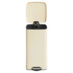 JOYFURNOS 8-Gallon Stainless Steel Kitchen Bin Trash Can Sand Beige with checkout discount