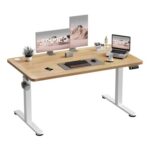 JUMMICO Electric Standing Desk 120×60 Cm, Sit-Stand, Height Memory, Beige