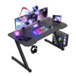 JUMMICO Z-Shaped Gaming Desk 120×60 Cm with Headphone Hook