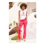Joe Browns Flared Jersey Trousers with Tie-Dye Print