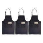 Joejis Kitchen Adjustable Black Apron Set of 3