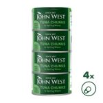 John West Tuna Chunks in Spring Water 4x125g (102g Drained)