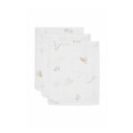 Jollein Baby Wash Cloths, Cotton, 3-Pack, Lovely Birds, 15×20 Cm