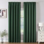 Joydeco Dark Green Pencil Pleat Blackout Curtains 55×96 Inch Drop 2 Panels, 85% Light Blocking Thermal Insulated 245cm sold by gemmypie /FBA