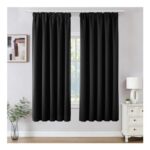 Joydeco Pencil Pleat Blackout Curtains 46×72 In, 2 Panels