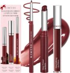 KIMUSE 3PCS Lip Kit for Mature Skin, Hydrating Lip Liner, Balm & Gloss