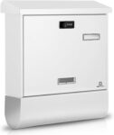 KINGCEPHAS Post Box,Large Wall Mount Letterbox with Combination Lock(White)