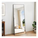 KOCUUY Full-Length Free-Standing Mirror 165×60 Cm, Aluminum Frame, Black